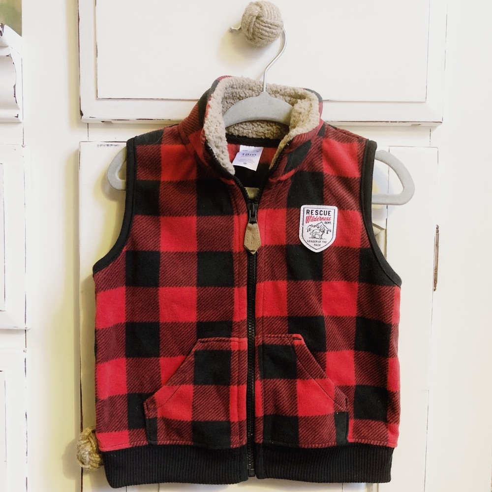 Buffalo plaid vest